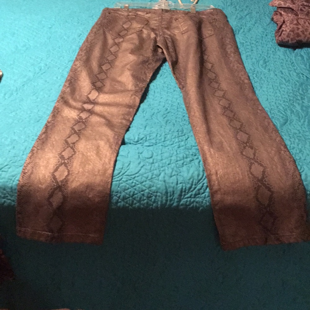 Snake print jeans